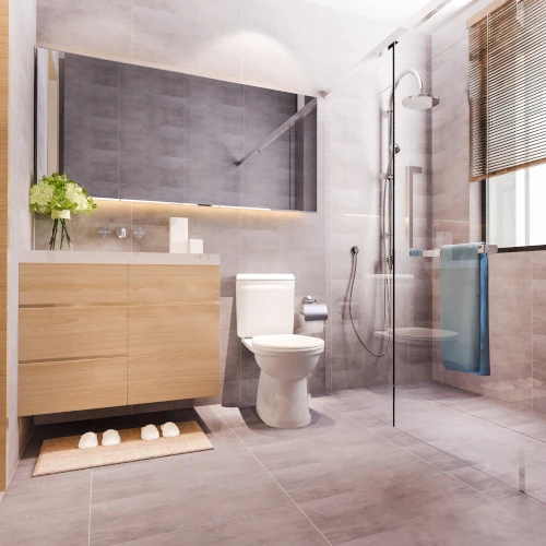 Entrepreneur en rénovation de salle de bain moderne